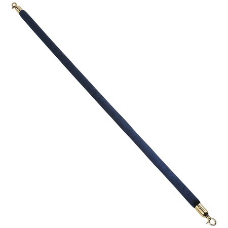 GLOBAL INDUSTRIAL Velour Rope 59 With Ends For Portable Gold Post, Blue 269385BL